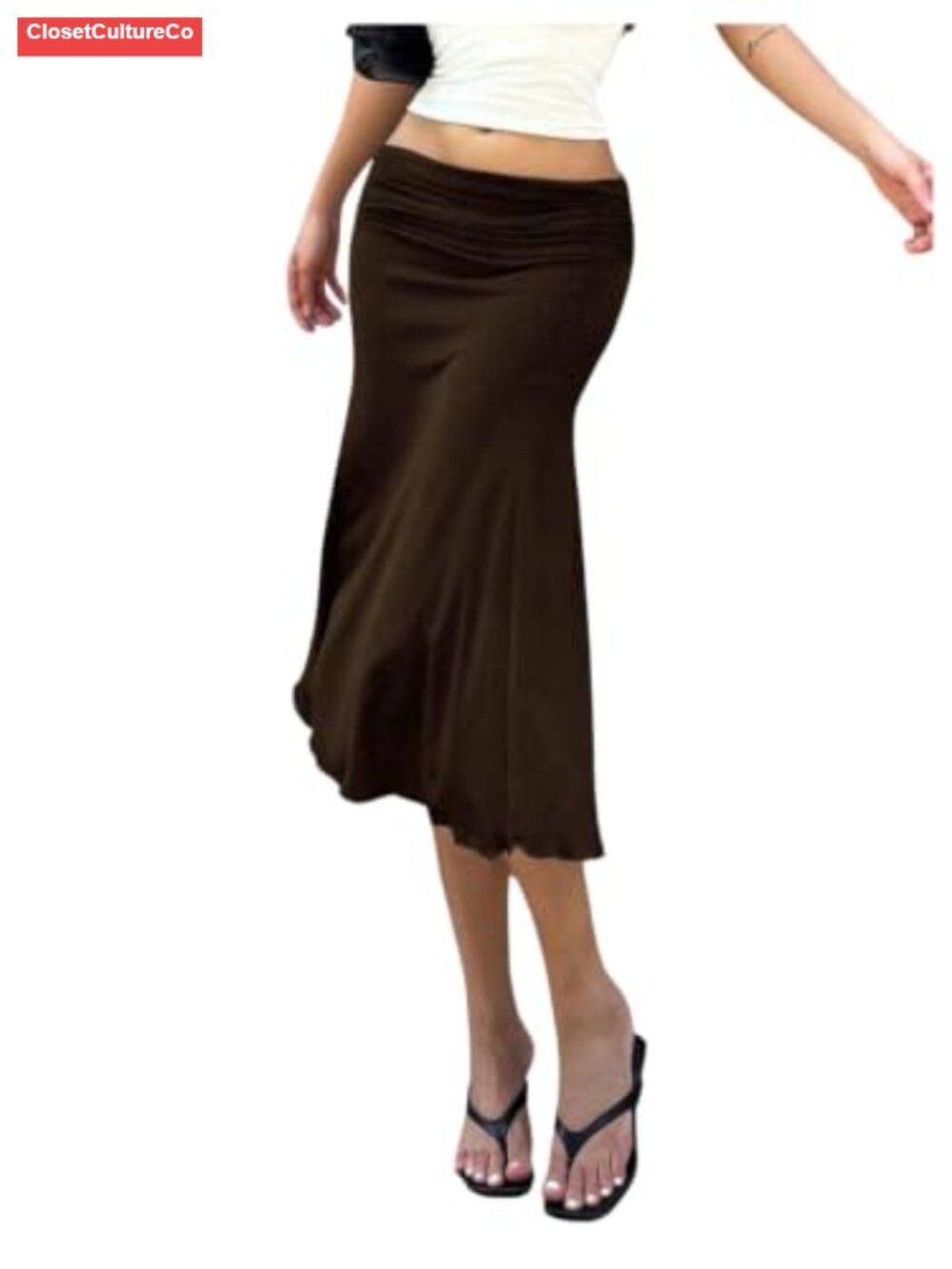 Fishtail Bodycon Midi Skirt Stretch Elegant Evening Date Night